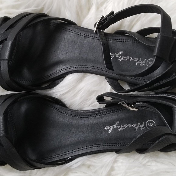 Black Ankle Strap Sandals - Picture 3 of 5